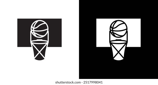Basketball icon Thin line flat illustration