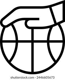 icono de baloncesto. Diseño de estilo lineal delgado aislado sobre fondo blanco
