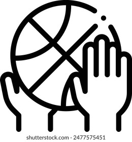 basketball icon. Thin Linear Style Design Isolated On White Background