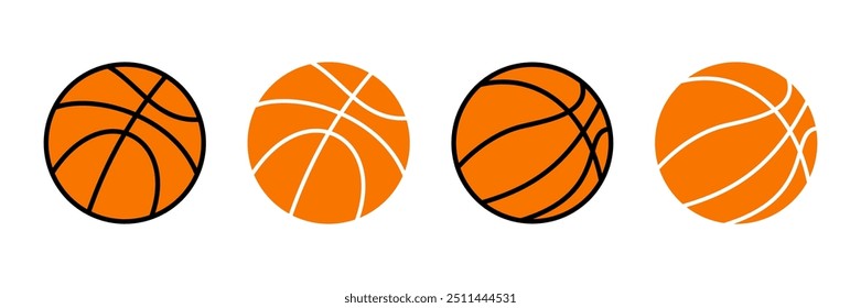 Vetor de ícone de basquete. Ícone de bola de basquete. Ícone de vetor do logotipo do basquete