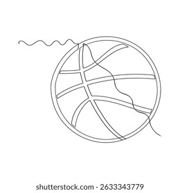 Basketball icon vector. Basketball ball sign and symbol continuous line drawing