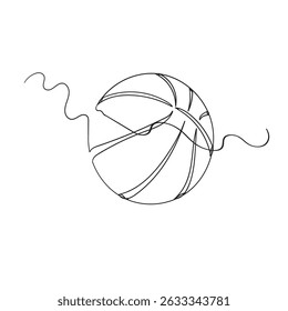 Basketball icon vector. Basketball ball sign and symbol continuous line drawing