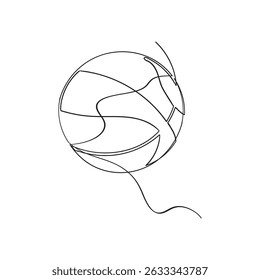 Basketball icon vector. Basketball ball sign and symbol continuous line drawing