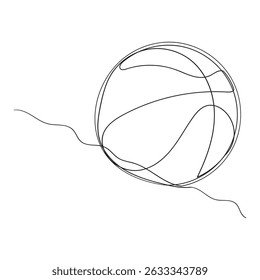 Basketball icon vector. Basketball ball sign and symbol continuous line drawing