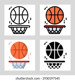 basketball icon vector design in filled, thin line, outline and flat style.