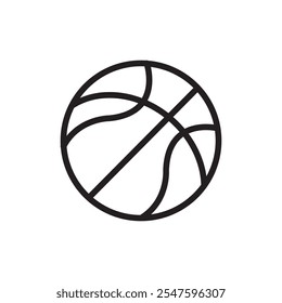 Basketball icon Vector flat thin line illustration