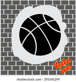 Basketball icon, vector illustration