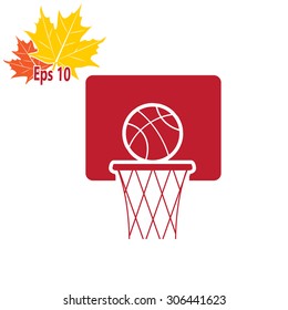 Basketball icon, vector illustration