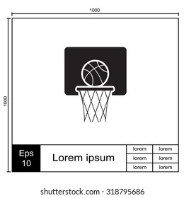 Basketball icon, vector illustration.