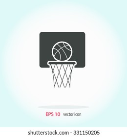 Basketball icon, vector illustration.