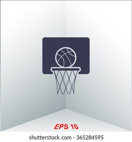 Basketball icon, vector illustration.