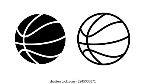 Ilustración vectorial del icono del baloncesto. Símbolo y signo de baloncesto