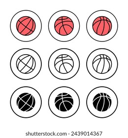 Ilustración vectorial de icono de baloncesto. Signo y símbolo del baloncesto
