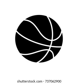 basketball icon, vector illustration, black sign on isolated background
