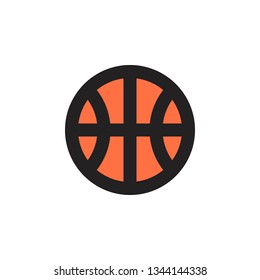 Basketball Icon Vector Illustration in Filled Style for Any Purpose