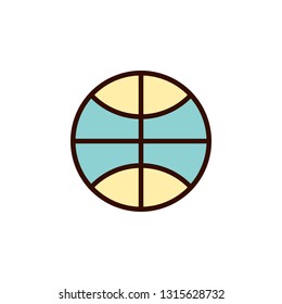 Basketball Icon Vector Illustration in Flat Style for Any Purpose