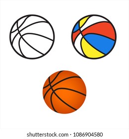 Basketball icon vector illustration isolated on a white background