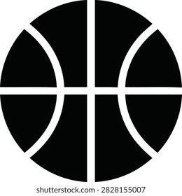 Basketball icon, vector illustration isolated on white background. Simple flat design of a sports ball symbol for web and mobile applications.