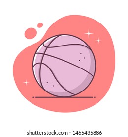 Basketball icon vector illustration in monoline line art style