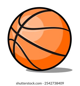 Ilustración vectorial de icono de baloncesto: estilo simple de dibujos animados planos, bola naranja aislada sobre fondo blanco, EPS editable y escalable para logotipos, insignias y Diseños deportivos