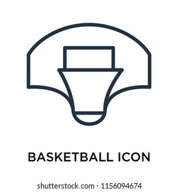 Basketball icon vector isolated on white background, Basketball transparent sign , thin pictogram or outline symbol design in linear style