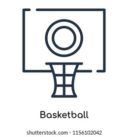 Basketball icon vector isolated on white background, Basketball transparent sign , thin symbols or lined elements in outline style