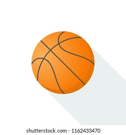 Basketball icon vector isolated on background with long shadow