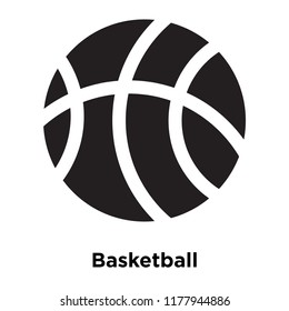 Basketball icon vector isolated on white background, logo concept of Basketball sign on transparent background, filled black symbol