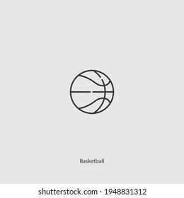 basketball icon vector isolated on white background