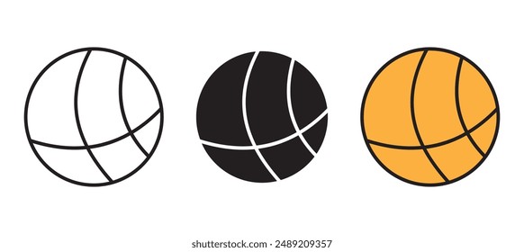 Basketball icon vector isolated on background, flat design and solid style