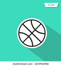 Basketball icon vector ,outline basketball icon vector on green background.