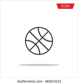 Basketball icon vector ,outline basketball icon vector on white background.