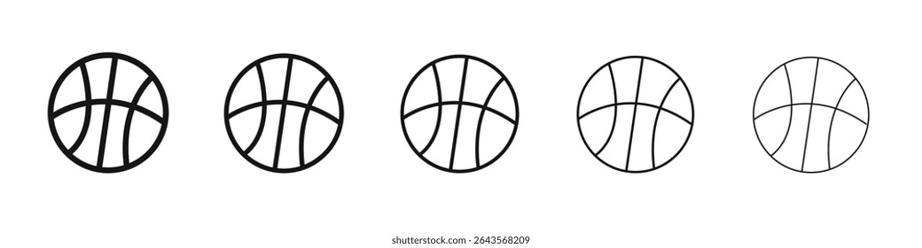 Basketball icon vector outline set illustration sign