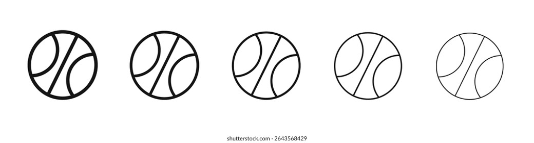 Basketball icon vector outline set illustration sign