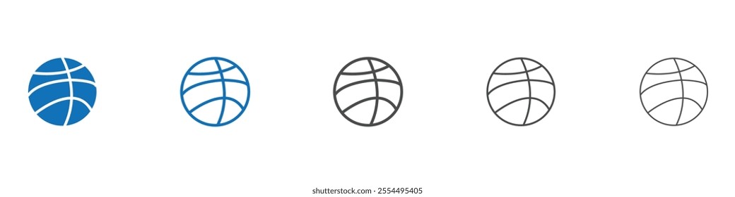 Basketball icon vector set collection for web