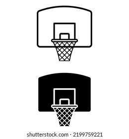 Juego de vectores de iconos de baloncesto. Colección de signos de ilustración de Streetball. Símbolo deportivo o logotipo.