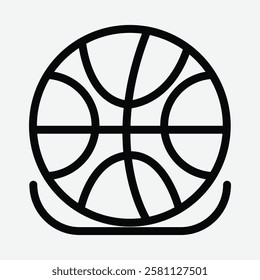 Basketball icon Vector. Basketball Icon for Sports and Games. Minimalist Basketball Icon. Basketball Illustration.