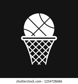 Basketball icon vector in trendy flat style isolated on background