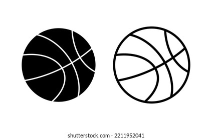 Vector de iconos de baloncesto para aplicaciones web y móviles. Símbolo y signo de baloncesto
