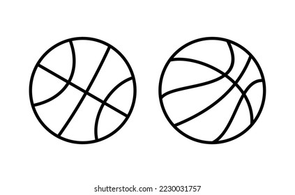 Vector de iconos de baloncesto para aplicaciones web y móviles. Símbolo y signo de baloncesto