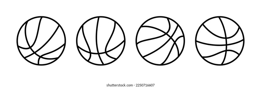 Vector de iconos de baloncesto para aplicaciones web y móviles. Símbolo y signo de baloncesto