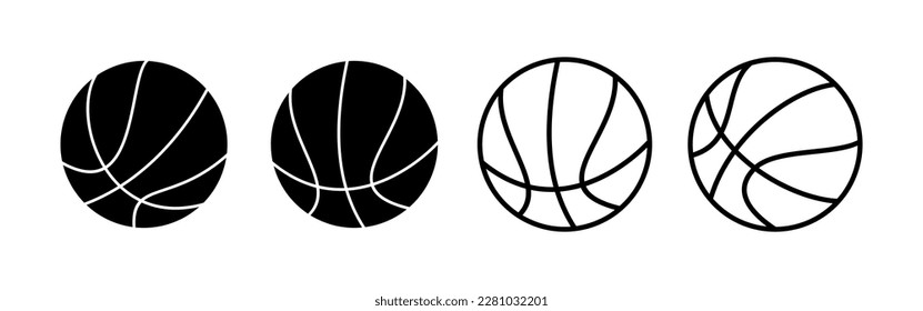 Vector de iconos de baloncesto para aplicaciones web y móviles. Símbolo y signo de baloncesto