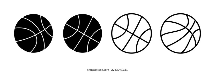 Vector de iconos de baloncesto para aplicaciones web y móviles. Símbolo y signo de baloncesto