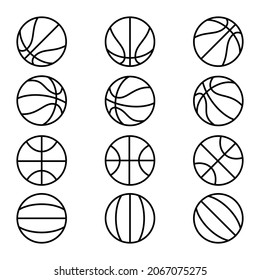 Basketball Icons Collection Vector Illustration