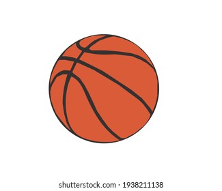 basketball icons on a white background with orange gray edges. Popular sports illustration.