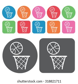 basketball icons set. Vector Illustration eps10.
