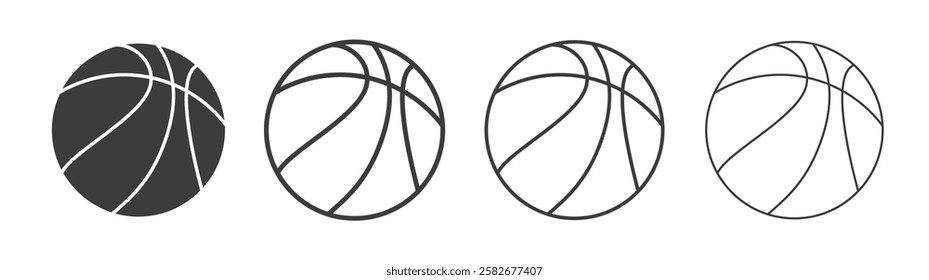 Basketball icons set vectors graphic designs