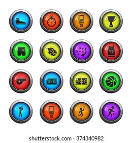 Basketball icons set for web sites and user interface