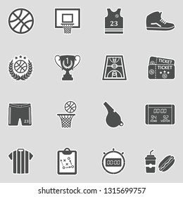 Basketball Icons. Sticker Design. Vector Illustration.