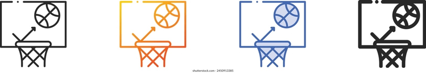 basketball icon.Thin Linear, Gradient, Blue Stroke and bold Style Design Isolated On White Background